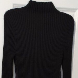 Wolford black sweater + neoprene dress